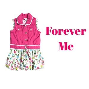 NWT Forever Me Floral Dress & Pink Vest Outfit